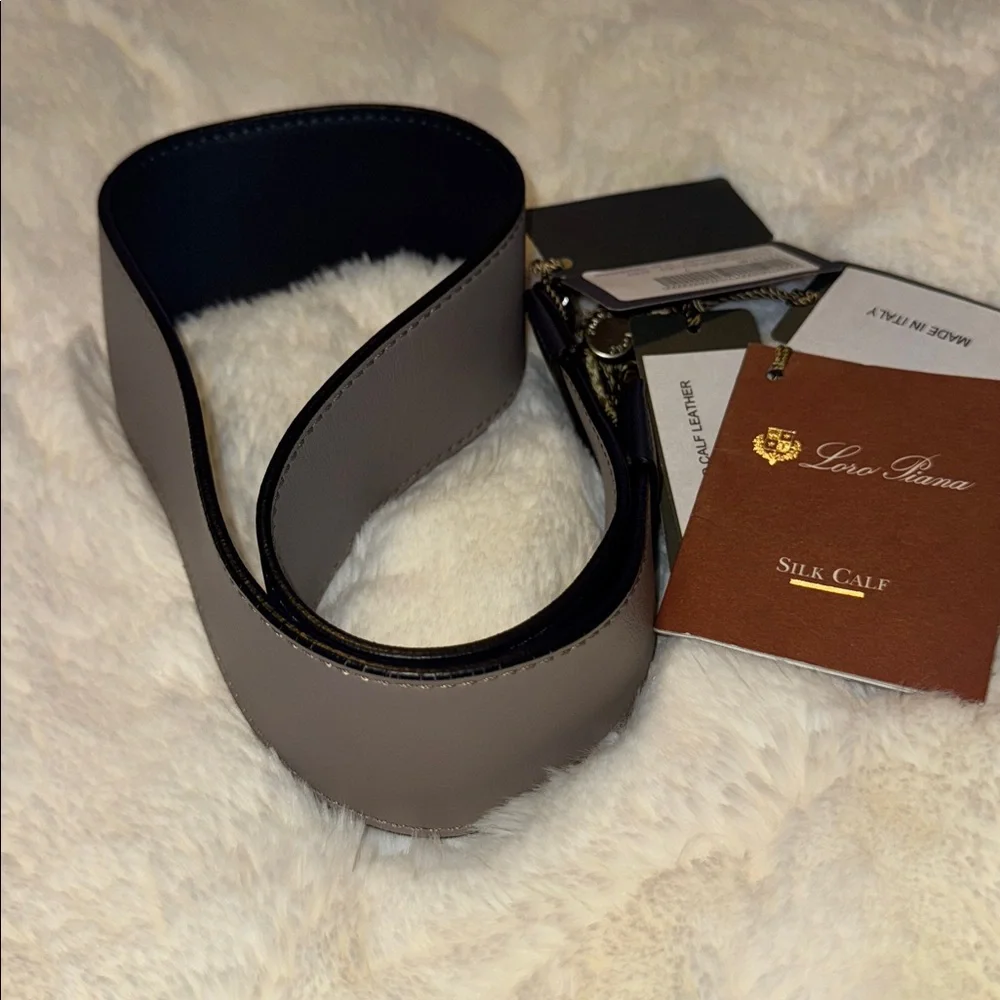 Loro Piana Genuine Silk Calfskin Leather Reversible Bag/Belt Strap, $960 MSRP